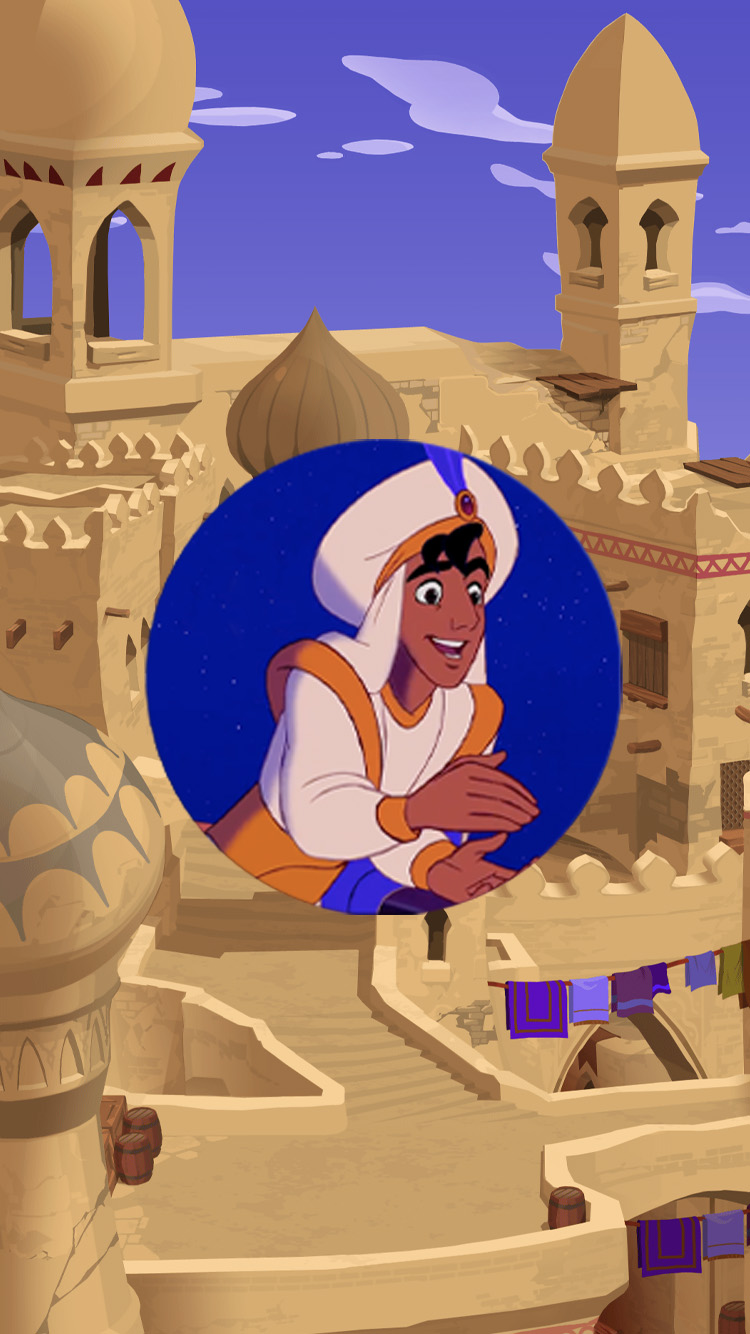 Une fois sur le balcon, comment le génie aide-t-il Aladdin à séduire Jasmine ?